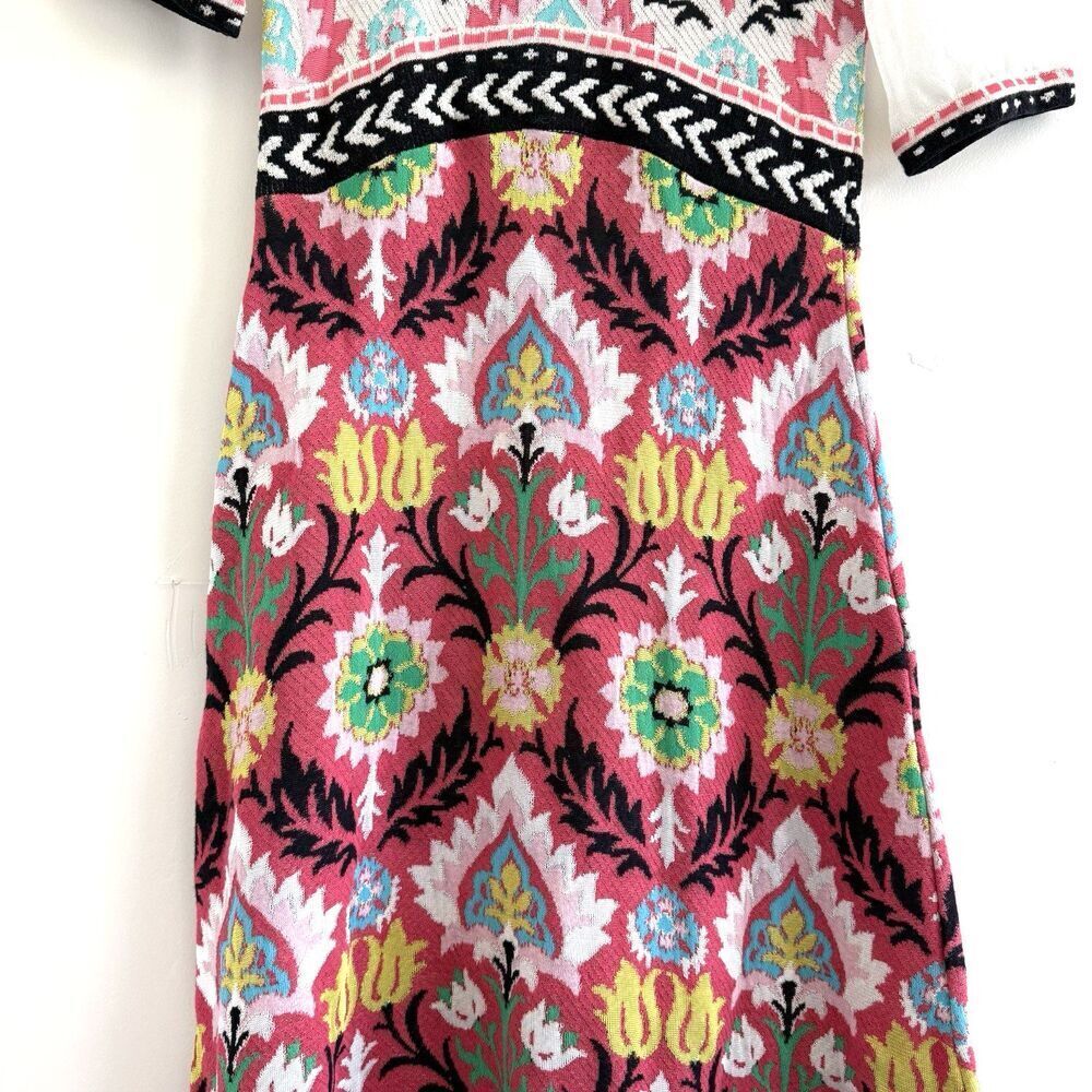 Anthropologie Aldomartins Knit Dress Fit & Flare Cottagecore Wool Boho Floral XS - Picture 4 of 11